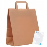 Akcesoria do pakowania - torba papierowa BRĄZ TOREBKI na wynos sushi zakupy 26x14x30 TORBA szara 75x - miniaturka - grafika 1