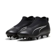 Buty dla dziewczynek - Młodzieżowe buty piłkarskie bez sznurowania ULTRA 5 MATCH+ PUMA Black White - miniaturka - grafika 1