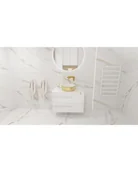 Umywalki - Lavita Merida Gold/White Umywalka nablatowa 37 cm złoty/biały połysk 5900378322603 - miniaturka - grafika 1