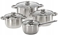 Zestawy garnków i patelni - Komplet garnków z rondlem i pokrywkami 8 el STAL NIERDZEWNA GAZ INDUKCJA - miniaturka - grafika 1