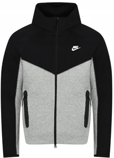 NIKE - BLUZA MĘSKA - FB7921-064 szara czarna z zamkiem - Bluzy męskie - miniaturka - grafika 1