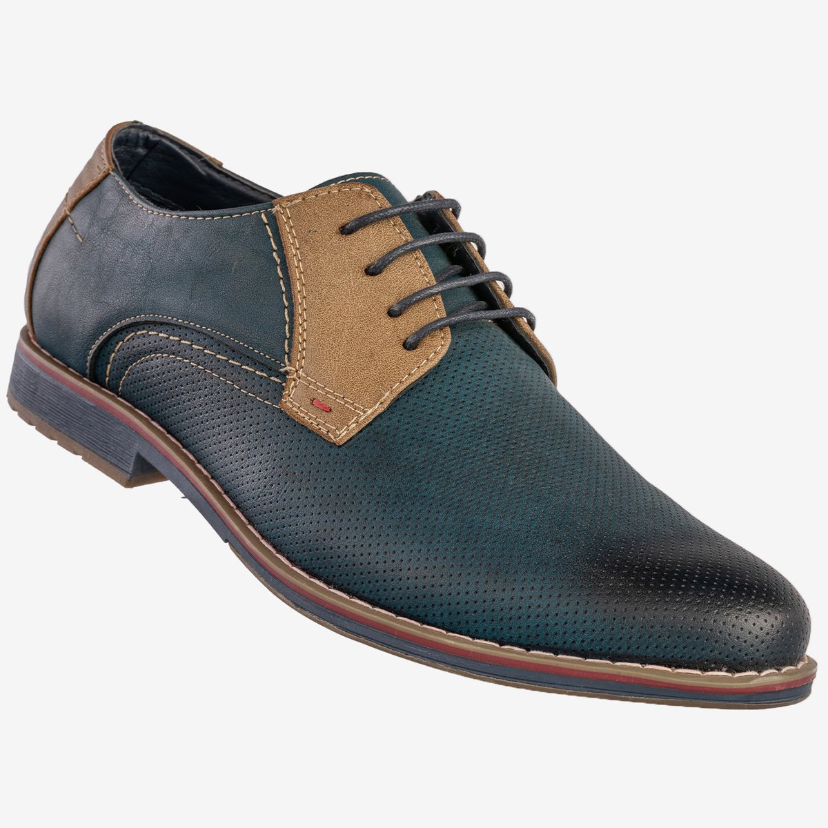 Półbuty Wizytowe Męskie Ekoskóra Buty Eleganckie Granatowe Goodin GD-LJ-930 41 Granatowy