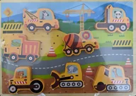 Puzzle - DREWNIANE PUZZLE XL ZWIERZĘTA W SAMOCHODACH PRZY BUDOWIE DROGI MINI MATTERS - miniaturka - grafika 1
