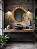 Lustra - Drewniane lustro do nowoczesnej łazienki - miniaturka - grafika 1