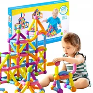 Klocki - Klocki Magnetyczne Edukacyjne Konstrukcyjne Dla Dzieci Zestaw 120 Elementów - miniaturka - grafika 1