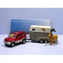 Hipo Auto metal.z przyczepą pod kloszem - Samochody i pojazdy dla dzieci - miniaturka - grafika 1
