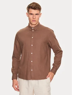 Solid Koszula 21107646 Brązowy Regular Fit - Koszule męskie - miniaturka - grafika 1