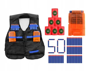 Zestaw Kamizelka strzałki x50 cele x6 magazynek + 6 strzałek - Zabawki militarne - miniaturka - grafika 1