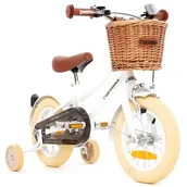 Rowery - Rower dziecięcy GERMINA Vintage 12 cali dla dziewczynki Biały - miniaturka - grafika 1
