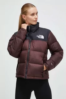 Kurtki damskie - The North Face kurtka puchowa damska kolor brązowy zimowa - grafika 1