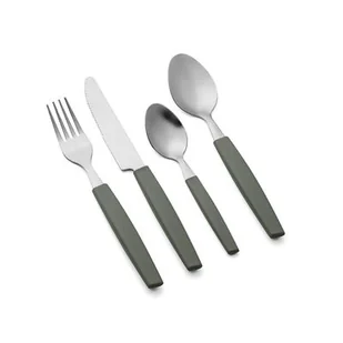 Sztućce Allegra 16 elementów srebrno-szałwiowy - Zestawy sztućców - miniaturka - grafika 1