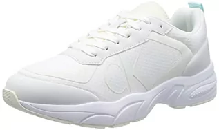 Trampki damskie - Calvin Klein Jeans Damskie tenisówki retro nad siatką WN Sneaker, białe/kremowe białe, 4 UK, Biały kremowy biały - grafika 1