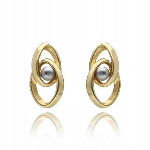 Kolczyki Sztyfty Złote Z Perłą Shell Kolczyki Metaloplastyka