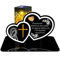 Lampiony i znicze - ZNICZ SOLARNY LED WIECZNY PODSTAWKA NA CMENTARZ GRÓB lampka Serce 3D - miniaturka - grafika 1