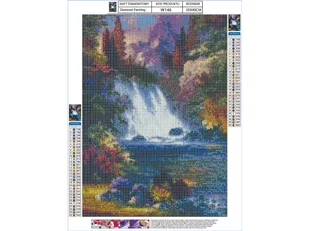 Haft Diamentowy, Obraz, Mozaika Diamentowa Diamond Painting, WODOSPAD 30x40cm - Rękodzieło - miniaturka - grafika 6