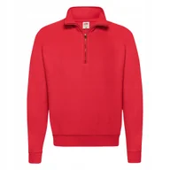 Bluzy męskie - Bluza Męska Zip Neck Sweat Czerwony r. 2XL - miniaturka - grafika 1