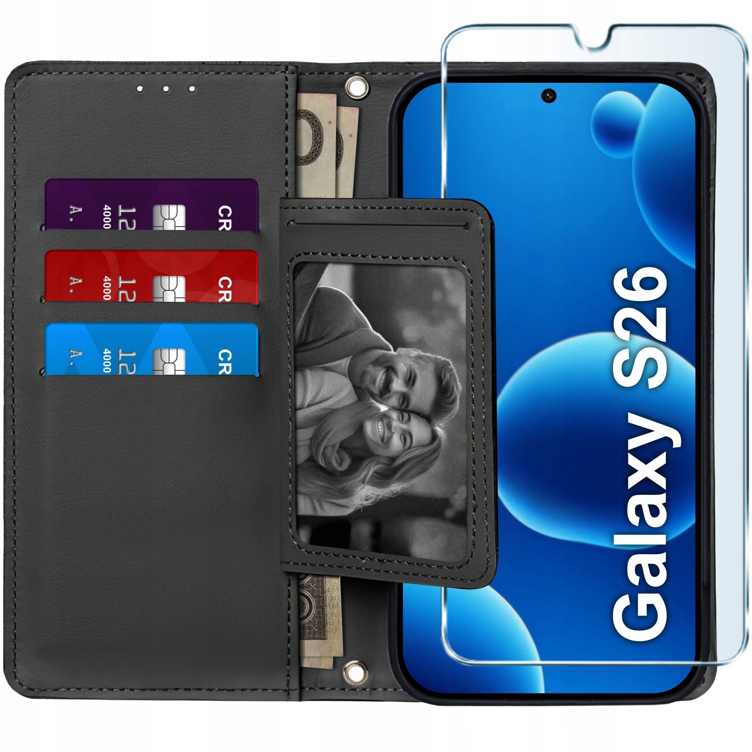 krainaGSM ETUI z klapką do Samsung S26 Zamykane Magnetyczne + SZKŁO 9H