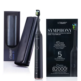 VITAMMY Symphony / black + etui VITAMMY case 3 black Zestaw prezentowy - szczoteczka soniczna i etui - Szczoteczki elektryczne - miniaturka - grafika 1