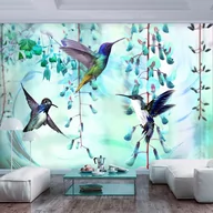 Fototapety - Fototapeta samoprzylepna - Latające kolibry (zielony) (rozmiar 98x70) - miniaturka - grafika 1