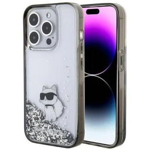 Karl Lagerfeld Etui Hardcase Liquid Glitter Choupette do iPhone 15 Pro Max 6,7 cala Przezroczysty KLHCP15XLKCNSK - Etui i futerały do telefonów - miniaturka - grafika 1