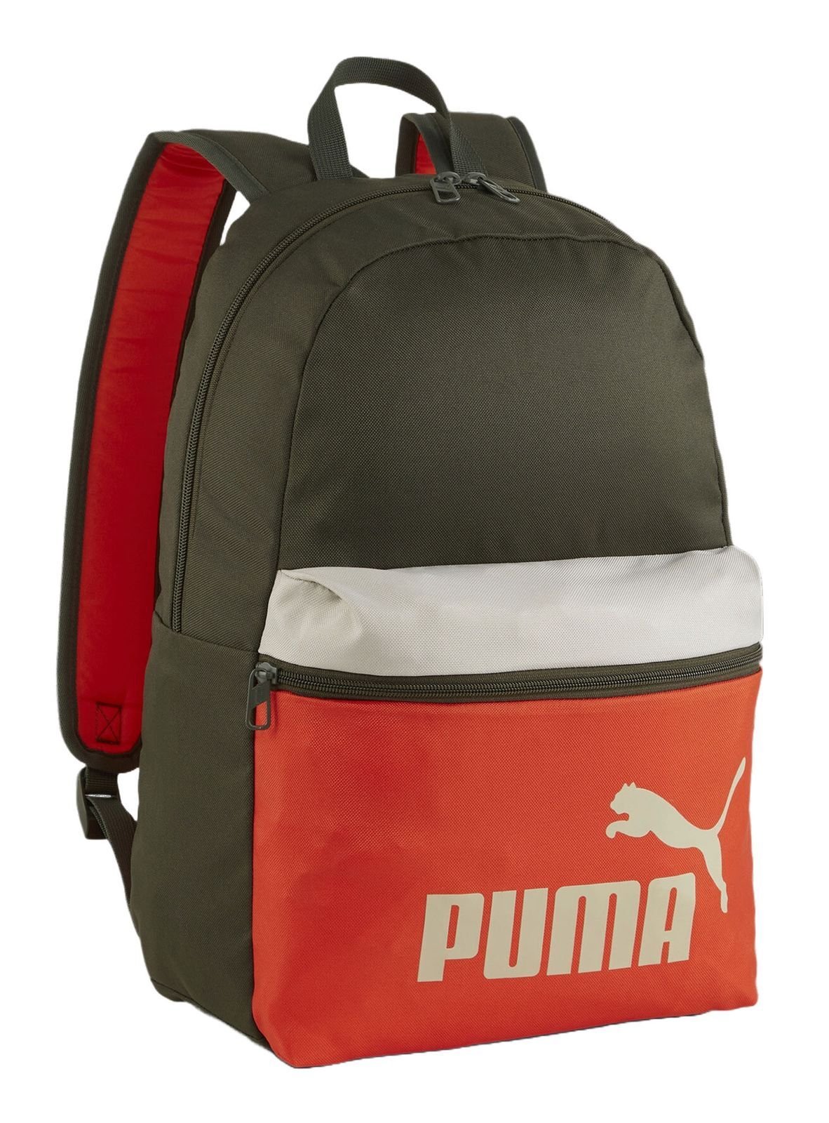 PUMA Phase Backpack Colorblock Dark Olive-Redmazing-Deser - Plecak PUMA Phase Backpack Colorblock Dark Olive-Redmazing-Deser