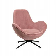 Fotele - Fotel Lunaire obrotowy sztruksowy różowy 86x76x87 cm Homla - miniaturka - grafika 1
