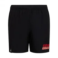 Spodenki damskie - adidas HD7372 YB LIN Szorty Kostium kąpielowy Boy's Black/Vivid red 3-4A - miniaturka - grafika 1