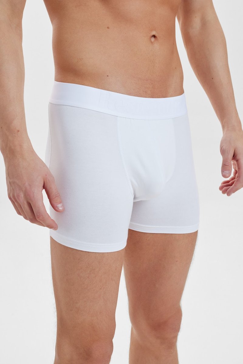 Bokserki Męskie Resteröds Premium Boxers Bambusowe 3-Pak Białe L
