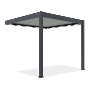 Automatyczna pergola przyścienna z oświetleniem LED 3x3 ELEGANCE WALL AUTOMATIC, Anthracite/Light Grey - Gutroof - Kratki i pergole - miniaturka - grafika 1