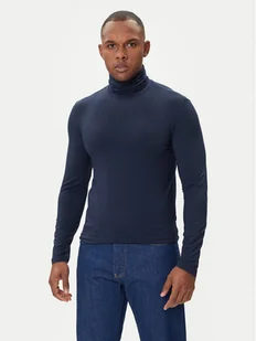 Emporio Armani Underwear Golf EM000388 AF14988 UB102 Granatowy Slim Fit - Swetry męskie - miniaturka - grafika 1
