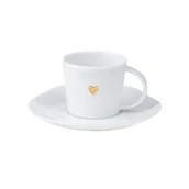 Filiżanki - Raeder Filiżanka do espressp ze spodkiem złote serce C14341 - miniaturka - grafika 1