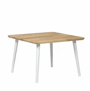 Stolik drewniany, dębowy. Kwadratowy stolik kawowy Modern Oak, Wykończenie nogi - Buk - farba szara, Wysokość [cm] - 47, Wymiary [cm] - 70x70 - Ławy i stoliki kawowe - miniaturka - grafika 1