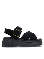 Sandały damskie - Clarks Sandały Evamar Wish 26181199 Czarny - miniaturka - grafika 1