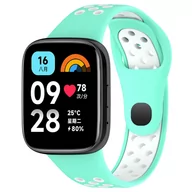 Akcesoria do smartwatchy - Pasek perforowany Vanfone do Xiaomi Redmi Watch 3 Active, biało-turkusowy - miniaturka - grafika 1