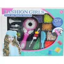 Zaplatarka do warkoczy + nitki, koraliki, gumki, grzebień - Zabawy w naśladowanie dorosłych - miniaturka - grafika 1