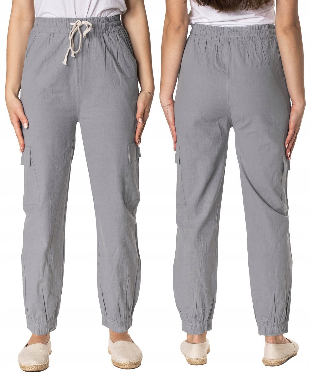 Cienkie Spodnie Damskie Bawełniane 1996-10 2XL3XL