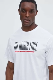 Koszulki męskie - The North Face t-shirt bawełniany męski kolor biały z nadrukiem NF0A87E7FN41 - grafika 1