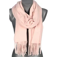 Apaszki i szaliki damskie - Szalik damski BAWEŁNIANY na prezent z frędzlami FG-35 PUDER - miniaturka - grafika 1