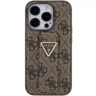 Guess GUHCP15LPGS4TDW iPhone 15 Pro 6.1" brązowy/brown hardcase Grip Stand 4G Triangle Strass - Etui i futerały do telefonów - miniaturka - grafika 4