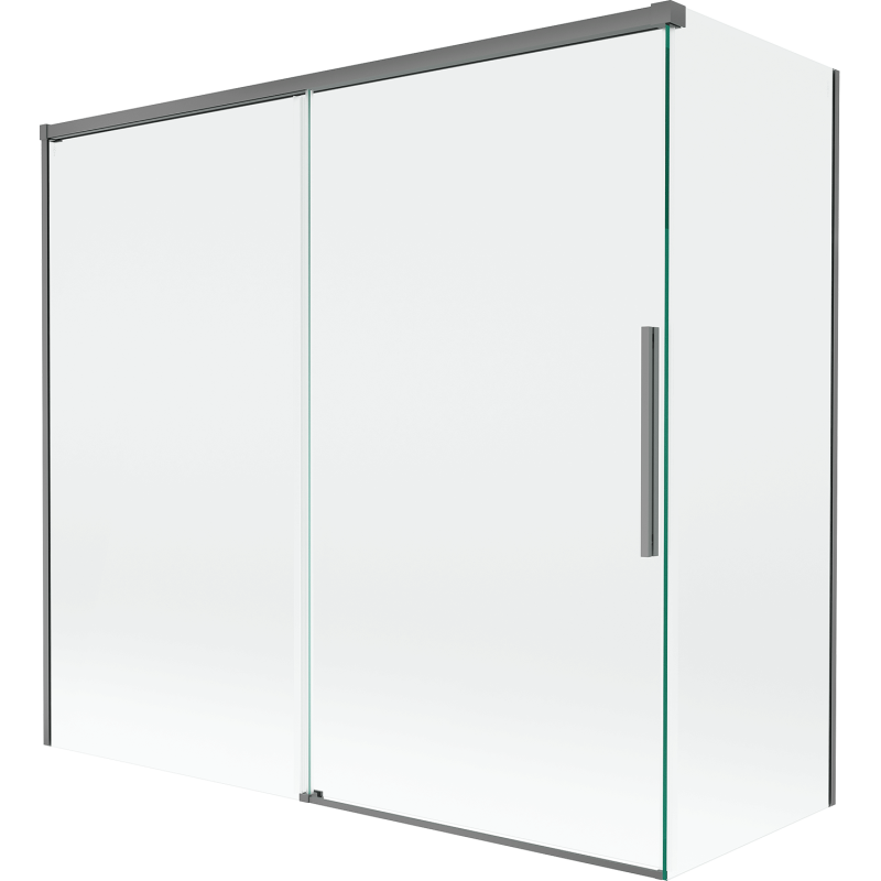 Mexen Rox parawan nawannowy 2-skrzydłowy rozsuwany 170 + 75 x 150 cm, transparent, gun metal - 8C9-170-075-95-00
