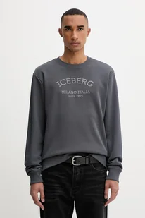 Iceberg bluza męska kolor szary z aplikacją E030 6317 - Bluzy męskie - miniaturka - grafika 1