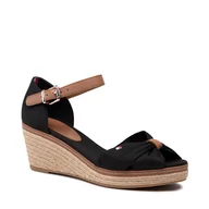 Espadryle damskie - Tommy Hilfiger Espadryle Iconic Elba Sandal FW0FW00906 Black 990 - miniaturka - grafika 1