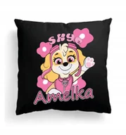 Poduszki dekoracyjne - CZARNA Poduszka Z IMIENIEM Na Wielkanoc RÓŻOWY PIES SKYE PIESEK BAJKA PSY 2 - miniaturka - grafika 1