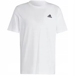 Koszulka męska adidas Essentials Single Embroidered Small Logo biała IC9286 - Koszulki męskie - miniaturka - grafika 1