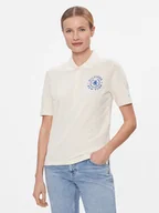 Koszulki i topy damskie - Tommy Hilfiger Polo Reg Crest Emb Polo Ss WW0WW41061 Écru Regular Fit - miniaturka - grafika 1