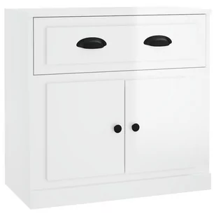 Szafka, biała z połyskiem, 70x35,5x67,5 cm Lumarko! - Szafki do salonu - miniaturka - grafika 3