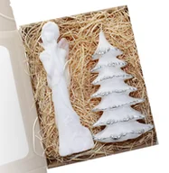 Świece - Zestaw prezentowy świece anioł + choinka 20 srebrn - miniaturka - grafika 1