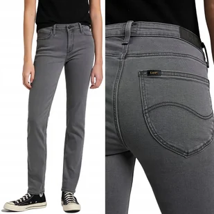 Lee ELLY SLIM Grey Rylee PROSTE DOPASOWANE SZARY DżINS W28 L31 - Spodnie damskie - miniaturka - grafika 1