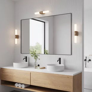 Nordlux Kinkiet LED do łazienki Helva Double Basic, drewno - Lampy ścienne - miniaturka - grafika 1