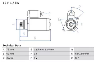 BOSCH Rozrusznik 0 986 025 150 - Rozruszniki - miniaturka - grafika 1